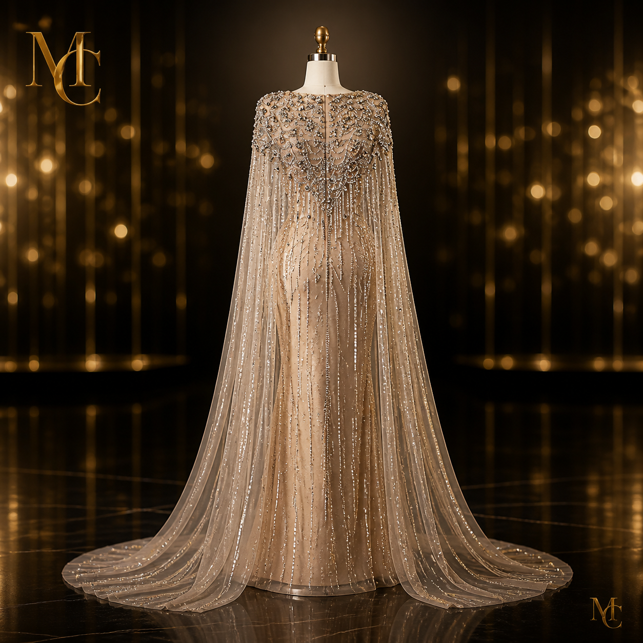 Luxury Dubai Sage Green Evening Dresses with Cape Fuchsia Crystal Gold Women Wedding Party Gowns SS399 Customized