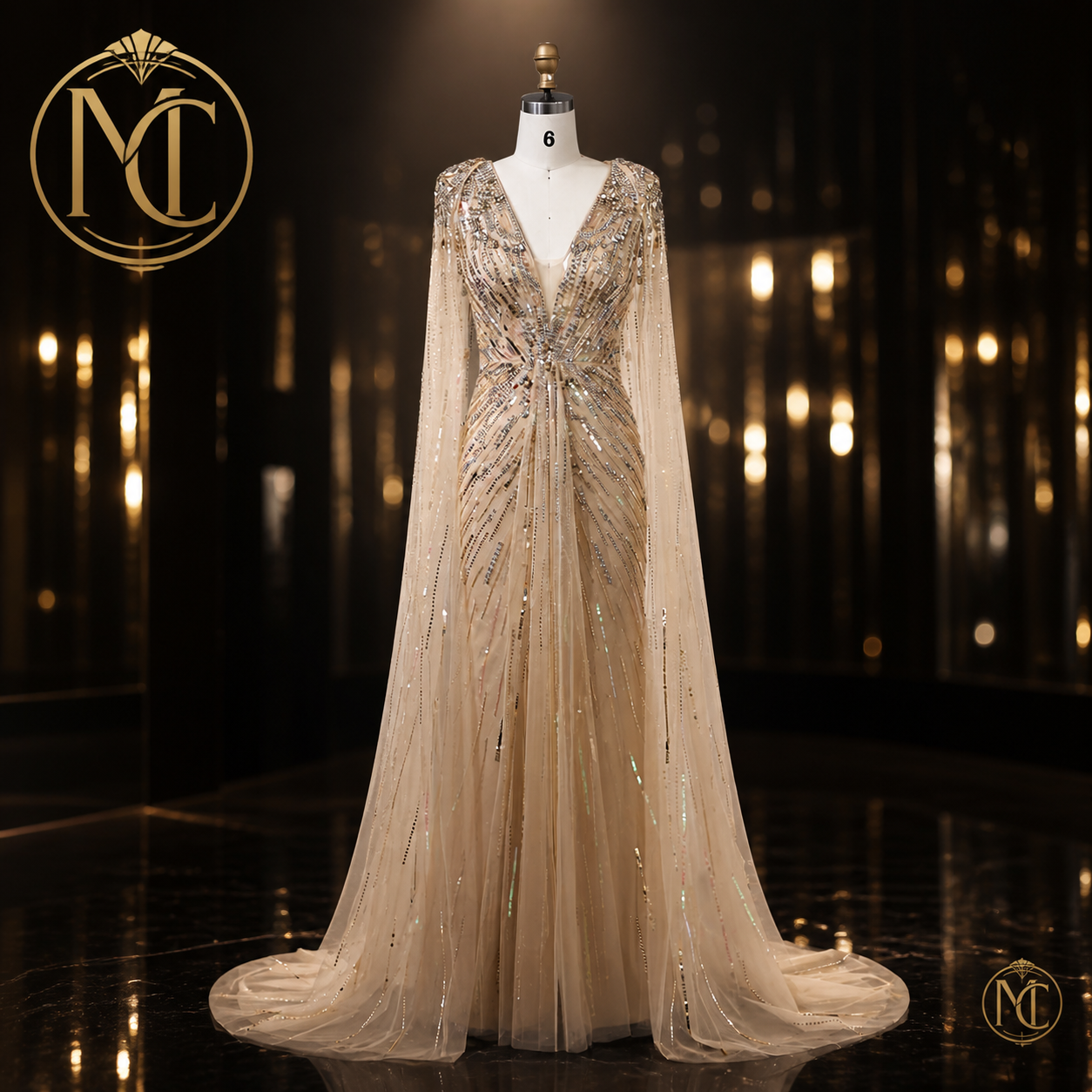 Luxury Dubai Sage Green Evening Dresses with Cape Fuchsia Crystal Gold Women Wedding Party Gowns SS399 Customized