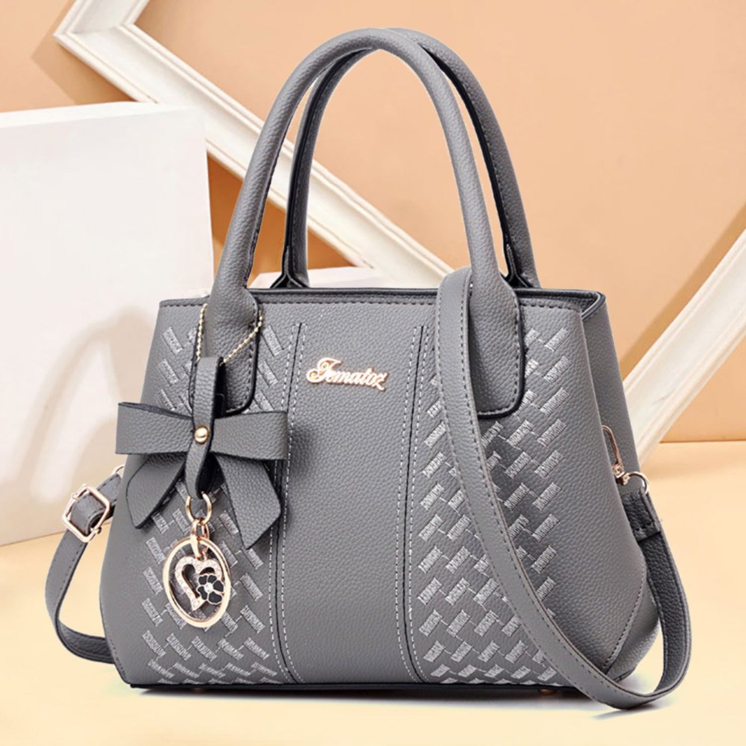 Large capacity leather messenger handbag for women by MC THE BLACK DIAMOND, stylish women's bag with adjustable strap and spacious interior.