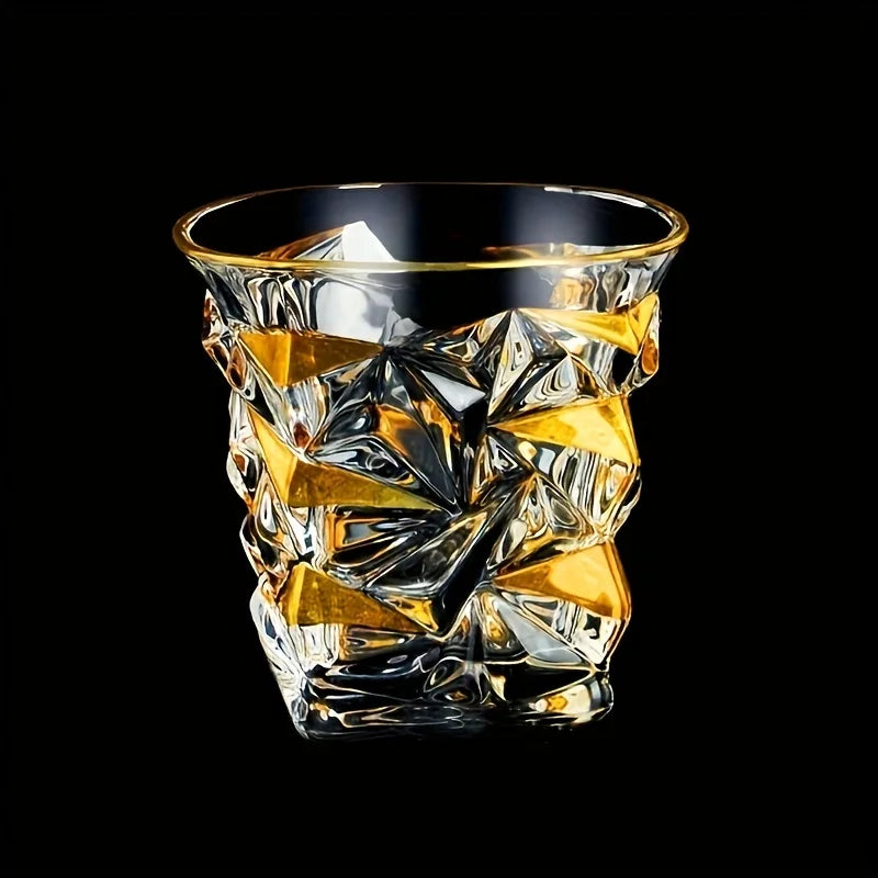 Whiskey glass tumbler with golden line detail by ๐๐ ๐๐๐ ๐น๐๐๐๐ ๐ป๐๐๐๐ ๏ฟฝ