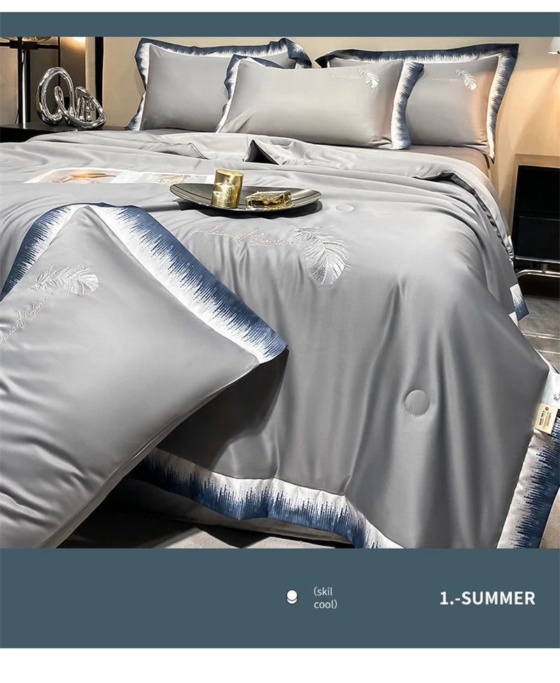 Feather embroidered summer blanket from 𝕄𝕔 𝕋𝕙𝕖 𝔹𝕝𝕒𝕔𝕜 𝔻𝕚𝕒𝕞𝕠𝕟�