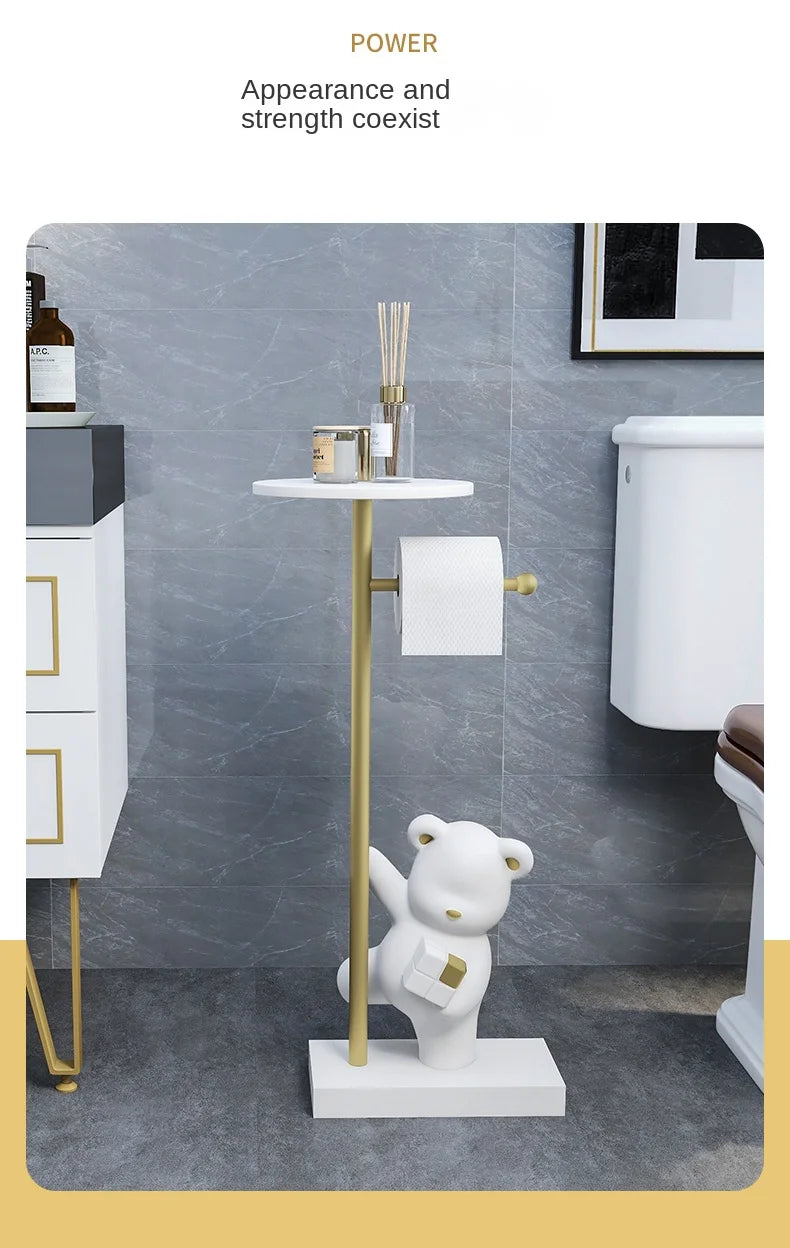 Nordic simple household decoration Bear figurine toilet roll paper rack floor decoration storage rack beside bathroom toilet - ๐๐ฎ ๐๐๐ ๐น๐๐๐๐ ๐ป๐๐๐๐ ๐๐