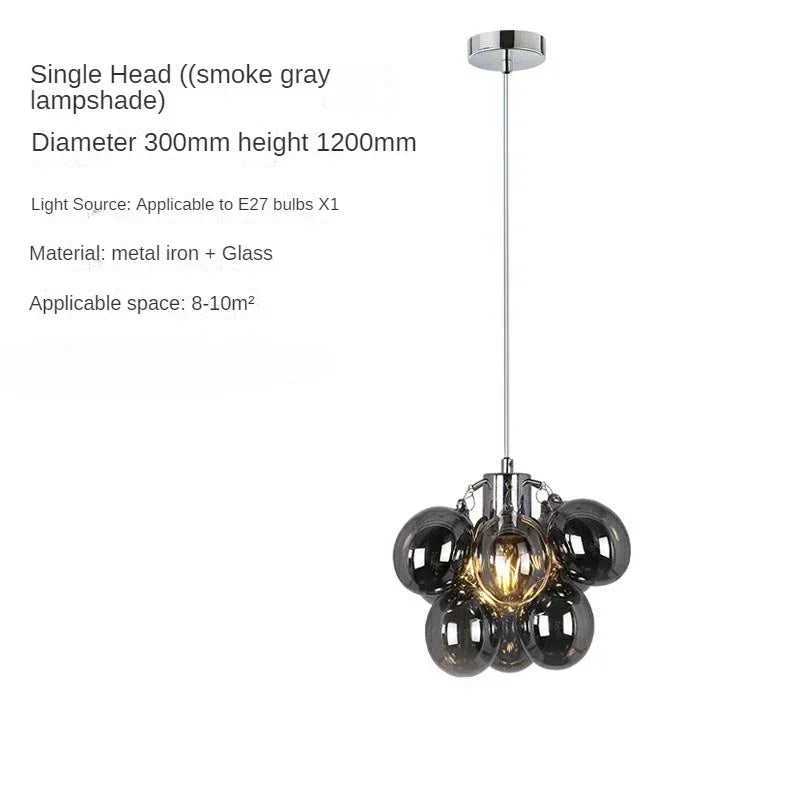 Modern Grape Glass Chandelier Home Decoration Pendant Light Living Room Nordic Lights Dining Luminair Lampara Techo Dormitorio - https://mohammadcollection.com