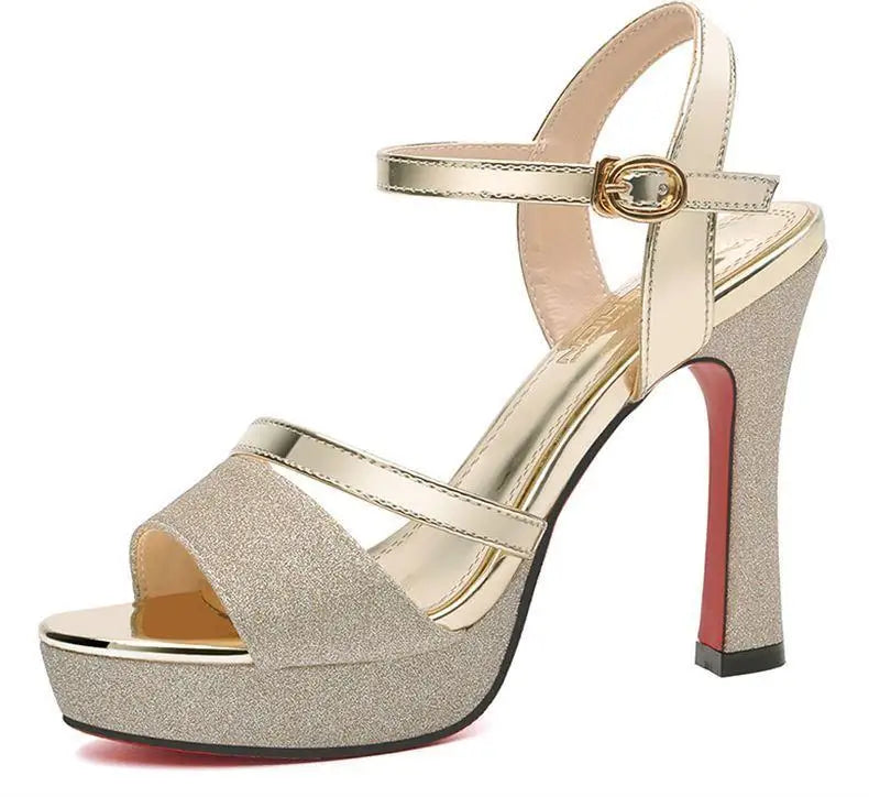 MC THE BLACK DIAMOND luxury women's peep toe pumps with 11.5cm high heels, sexy fish mouth design, stylish women's sandals