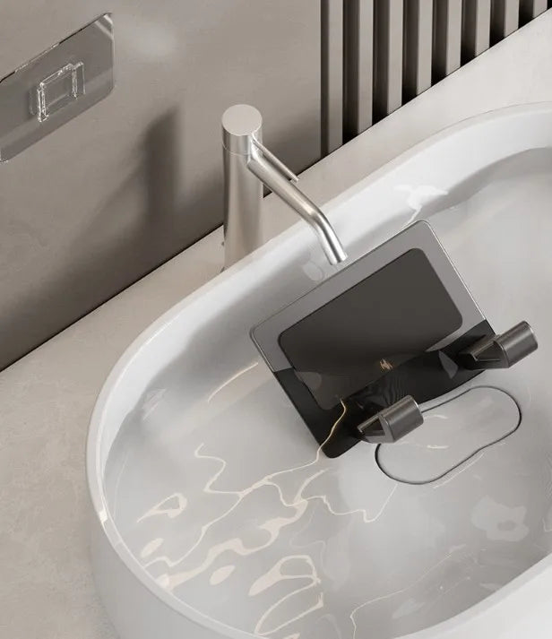 Bathroom hair dryer hanger and storage rack with suction cups, by ๐๐ ๐๐๐ ๐น๐๐๐๐ ๐ป๐๐๐๏ฟฝ