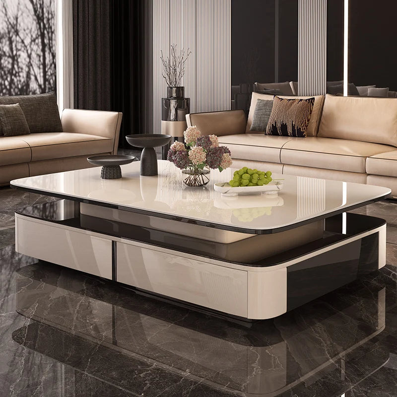 Modern minimalist black glass table with slate microcrystalline stone surface, extended 1.5 meters, by ๐๐ ๐๐๐ ๐น๐๐๐๐ ๐ป๏ฟฝ