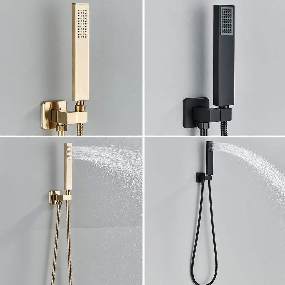 Black thermostatic bathroom shower faucet set by šš ššš š¹šššš š»šššš š