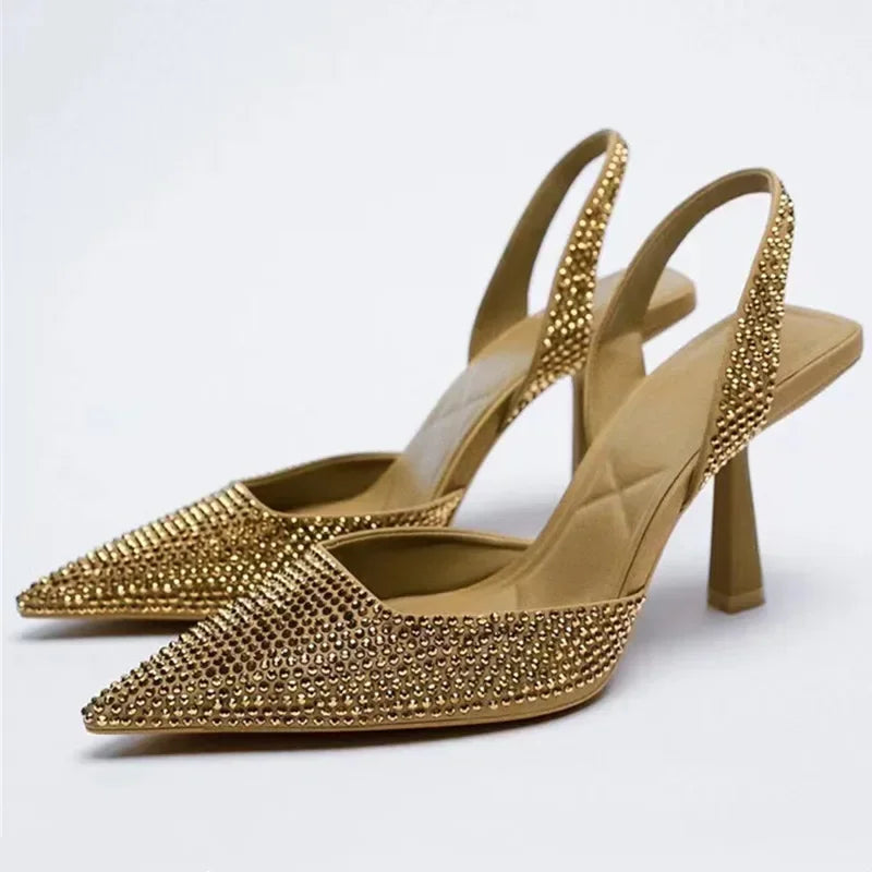 Women fashion crystal buckle slingback high heels by 𝕄𝕮 𝕋𝕙𝕖 𝔹𝕝𝕒𝕔𝕜 𝔻𝕚𝕒𝕞𝕠�