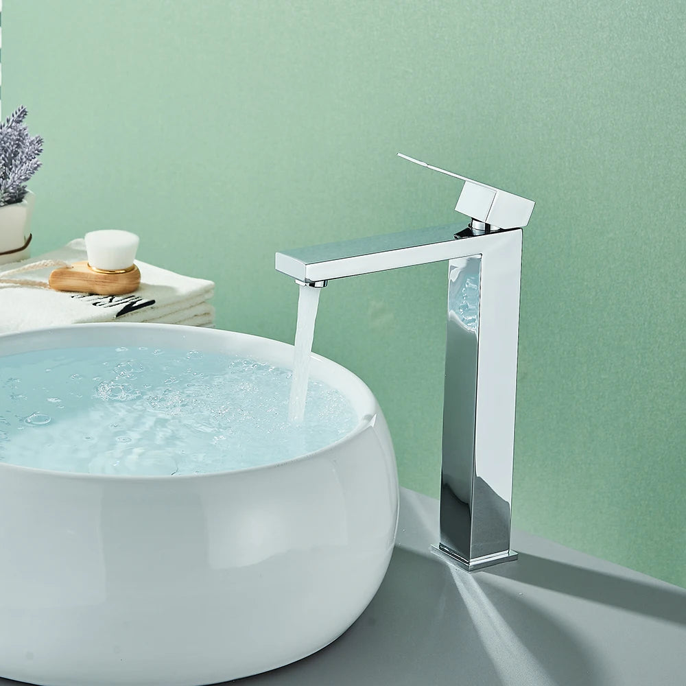 Matte black stainless steel bathroom sink faucet with hot and cold mixer, deck-mounted waterfall tap by ๐๐ ๐๐๐ ๐น๐๐๐๐ ๐ป๐๏ฟฝ