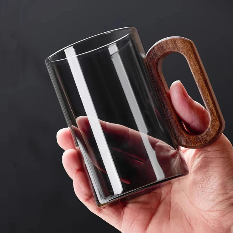 Glass mug with wooden handle by ๐๐ ๐๐๐ ๐น๐๐๐๐ ๐ป๐๐๐๐ ๐๏ฟฝ