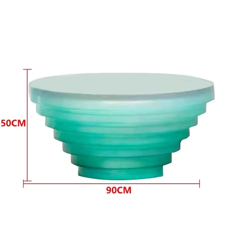 Creative transparent resin coffee table with sleek design from MC THE BLACK DIAMOND, showcasing modern resin furniture for living rooms.