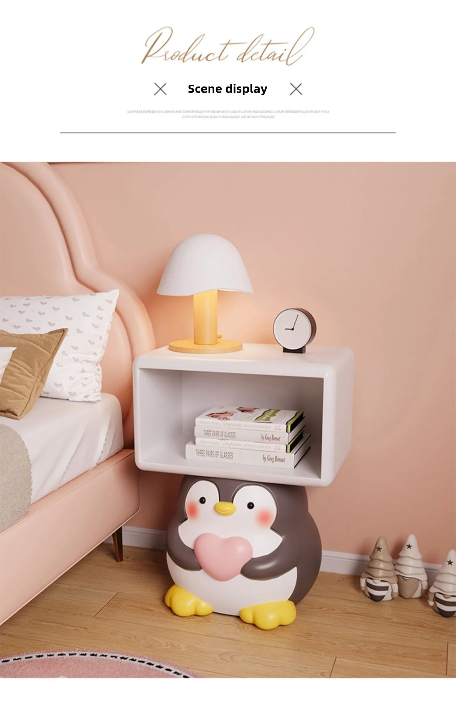 MC THE BLACK DIAMOND children's bedroom nightstand table with a sleek design and spacious drawer in a child's room setting.