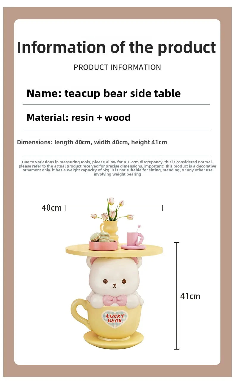 Kawaii Home Decor Creative Small Coffee Table Pink Living Room Side Table Girl&