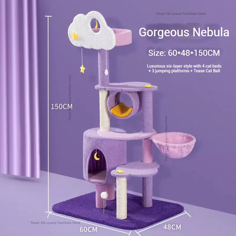 MC THE BLACK DIAMOND Designer Denmark Cat Climbing Frame and Condo, Nordic Space Capsule Tree for cats with cozy lounging spaces