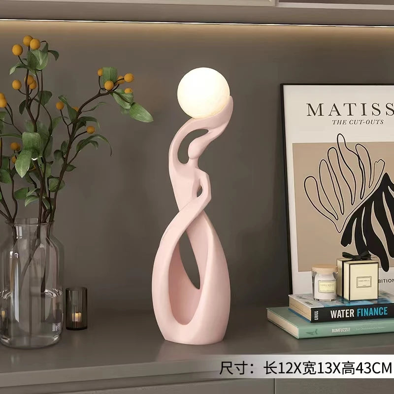 Home Decor Statue Abstract Art Ornaments Nordic Living Room Large Floor Luminous Sculpture Housewarming Gift Interior Figurines - https://mohammadcollection.com