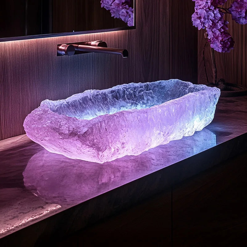 Resin dream crystal stone wash basin by 𝕄𝕔 𝕋𝕙𝕖 𝔹𝕝𝕒𝕔𝕜 𝔻𝕚𝕒𝕞𝕠𝕟