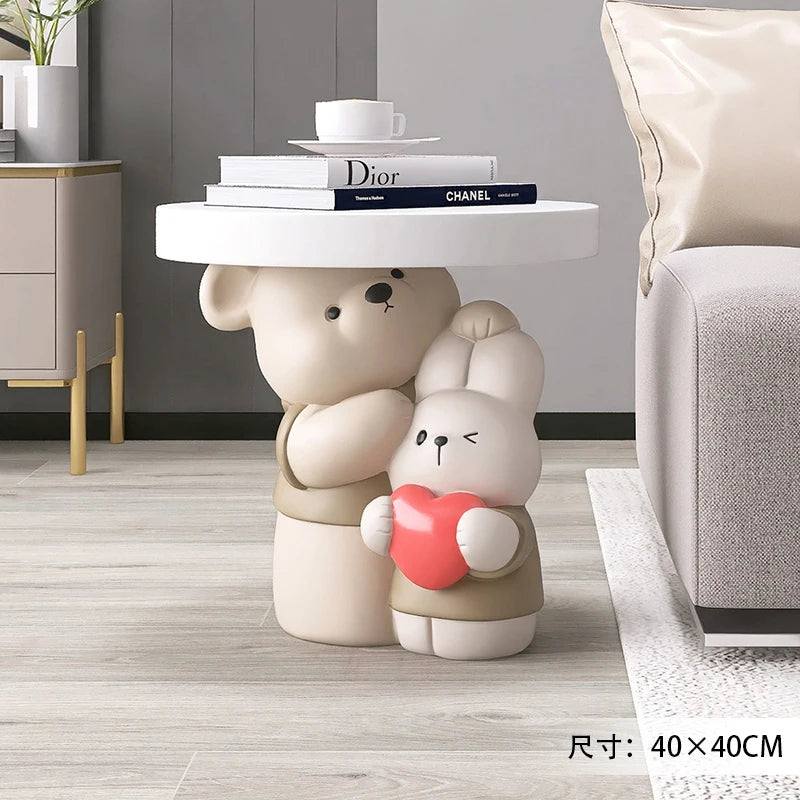 Cream Style Home Decor Parent-child Bear Statue Coffee Table Creative Livingroom Sofa Side Table Bedroom Bedside Table Furniture - ๐๐ฎ ๐๐๐ ๐น๐๐๐๐ ๐ป๐๐๐๐ ๐๐