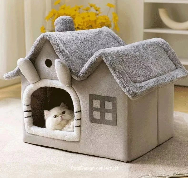 Foldable 3kg puppy house and small dog kennel bed by MC THE BLACK DIAMOND, featuring a compact, foldable cat condo house design.