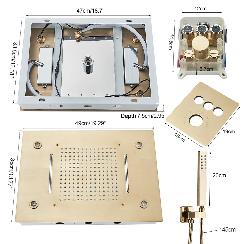 Black thermostatic bathroom shower faucet set by šš ššš š¹šššš š»šššš š