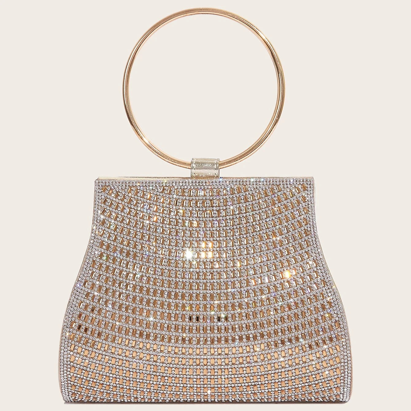 MC THE BLACK DIAMOND women's rhinestone evening clutch bag with bridal stones and elegant design for parties and weddings.