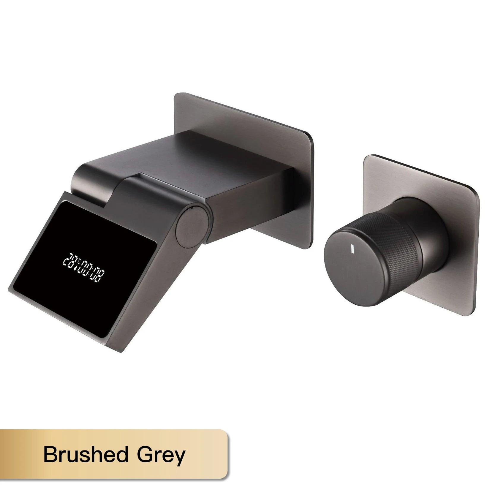 Intelligent black brass bathroom faucet with LED digital display design Hidden single handle cold & hot 2 control wash basin Tap - https://mohammadcollection.com