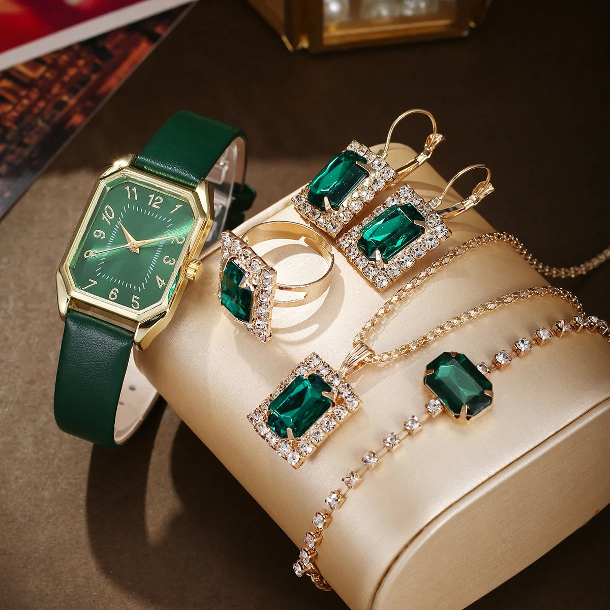 Luxury fashion square women's jewelry watch from Mohammad Collection, featuring a sleek design and stylish details.