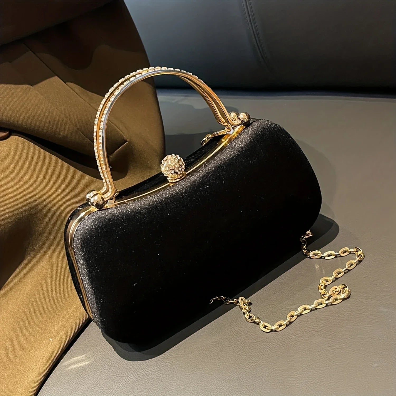 MC The Black Diamonds polyester storage bag, compact 80ml size, shown with zipper closure and durable material.
