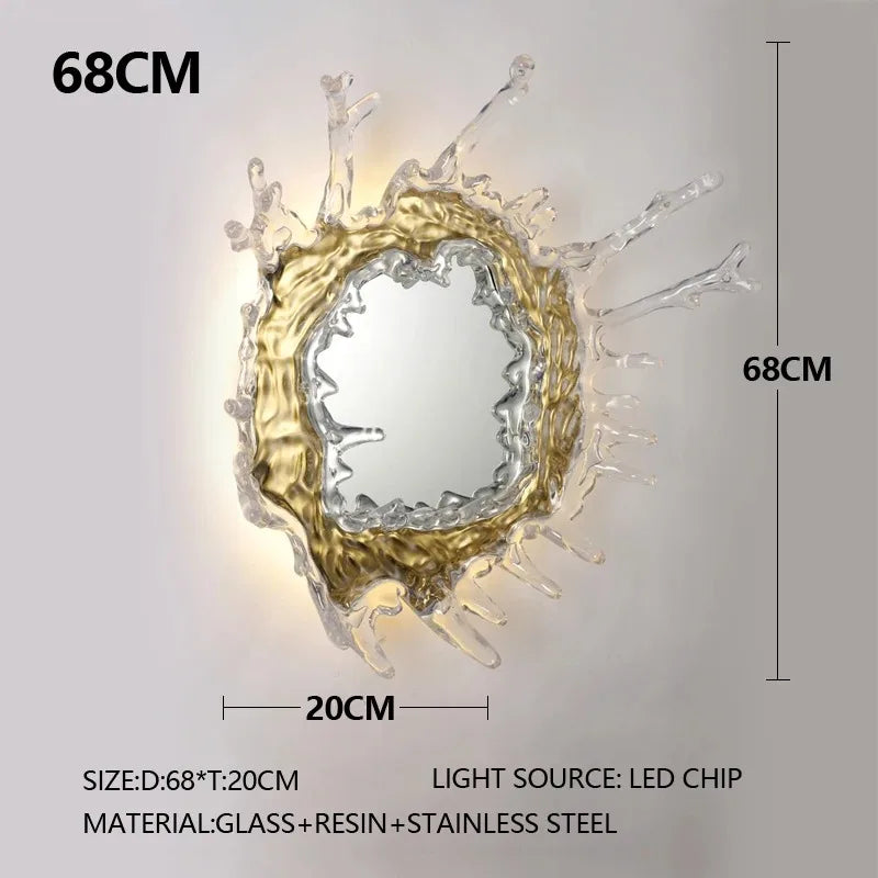 Art Water Flower With Mirror Wall Light Modern Led Wall Lamps For Bathroom Dressing Mirror Wall Sconces Home Decor Wall Lighting - https://mohammadcollection.com