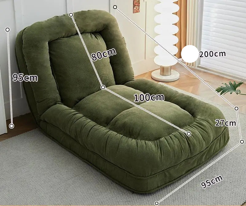 MC THE BLACK DIAMOND single pullout sofa bed with soft upholstery, ideal for balcony or bedroom, showcasing a modern, minimalist design.