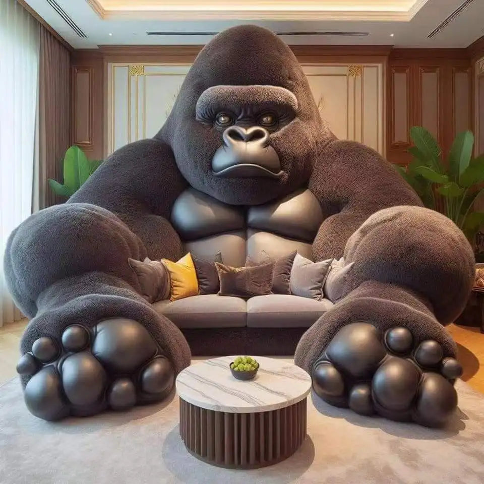 A Custom Internet celebrity modern gorilla King Kong designer creative design living room leather sofa sofa - https://mohammadcollection.com