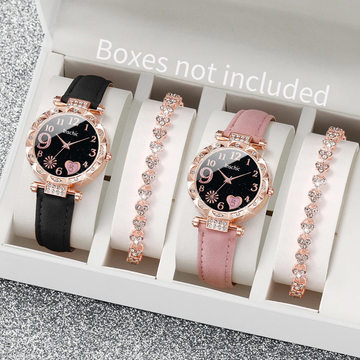 Set of 2/4/6 PCS fashion womenโs watches with rhinestone accents from ๐๐ ๐๐๐ ๐น๐๐๐๐ ๐ป๐๏ฟฝ