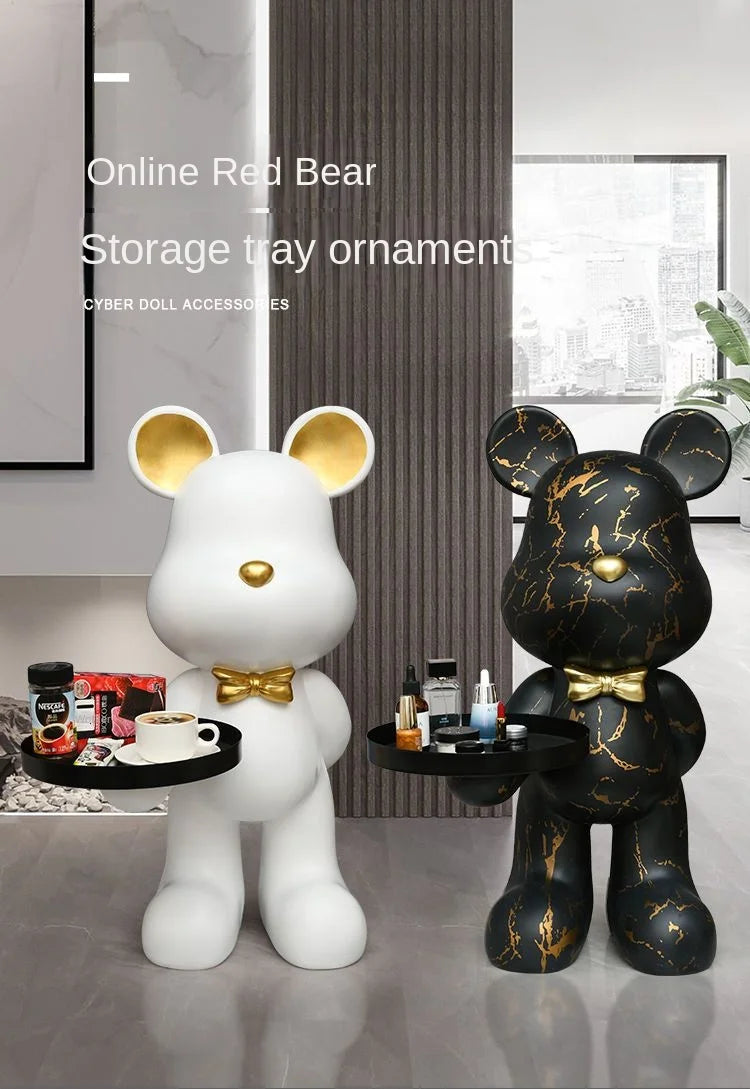 Creative doll bear figurine in soft decor style, perfect for living room decoration and reception area, by 𝕄𝕔 𝕋𝕙𝕖 𝔹𝕝𝕒𝕔𝕜 𝔻𝕚