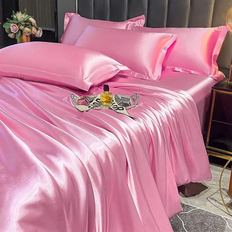 Luxury MC THE BLACK DIAMOND bedsheets with cover, pillowcases, suitable for single or double beds, featuring elegant fabric and design.