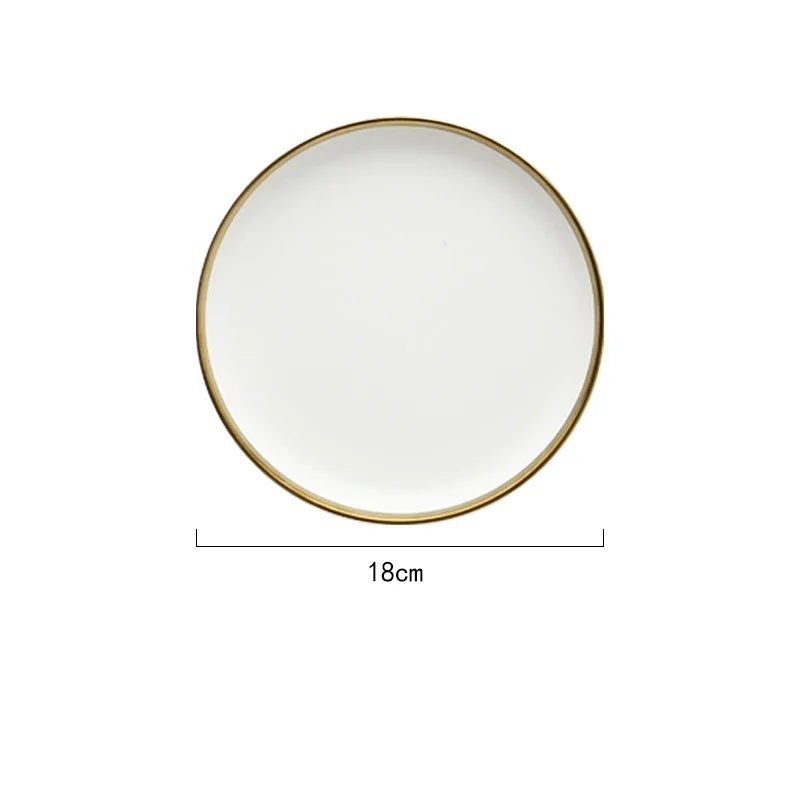 Black and white matte porcelain dinner plate from MC THE BLACK DIAMOND, kitchenware, with a sleek, modern design.