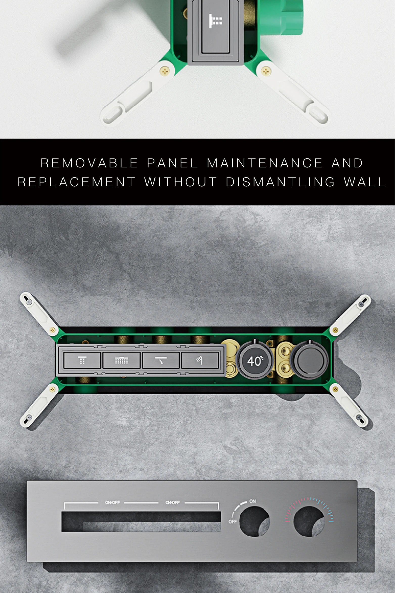Black brass wall-mounted shower system for bath from ๐๐ ๐๐๐ ๐น๐๐๐๐ ๐ป๐๐๐๐ ๏ฟฝ