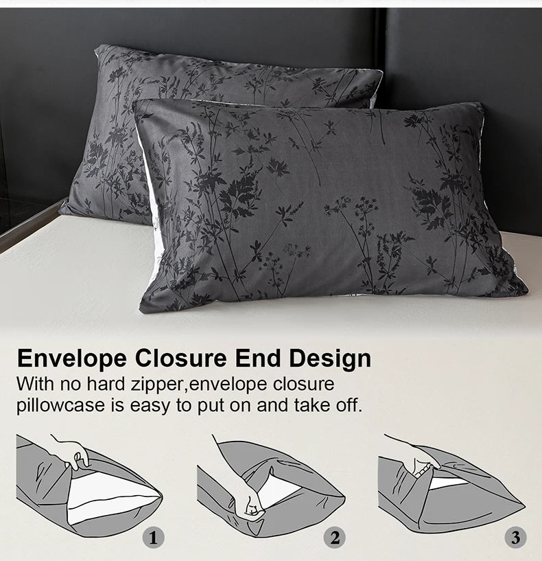 Three-piece Zhusheng Kongye pattern print duvet cover set by MC The Black Diamonds, featuring intricate design on soft bedsheets.