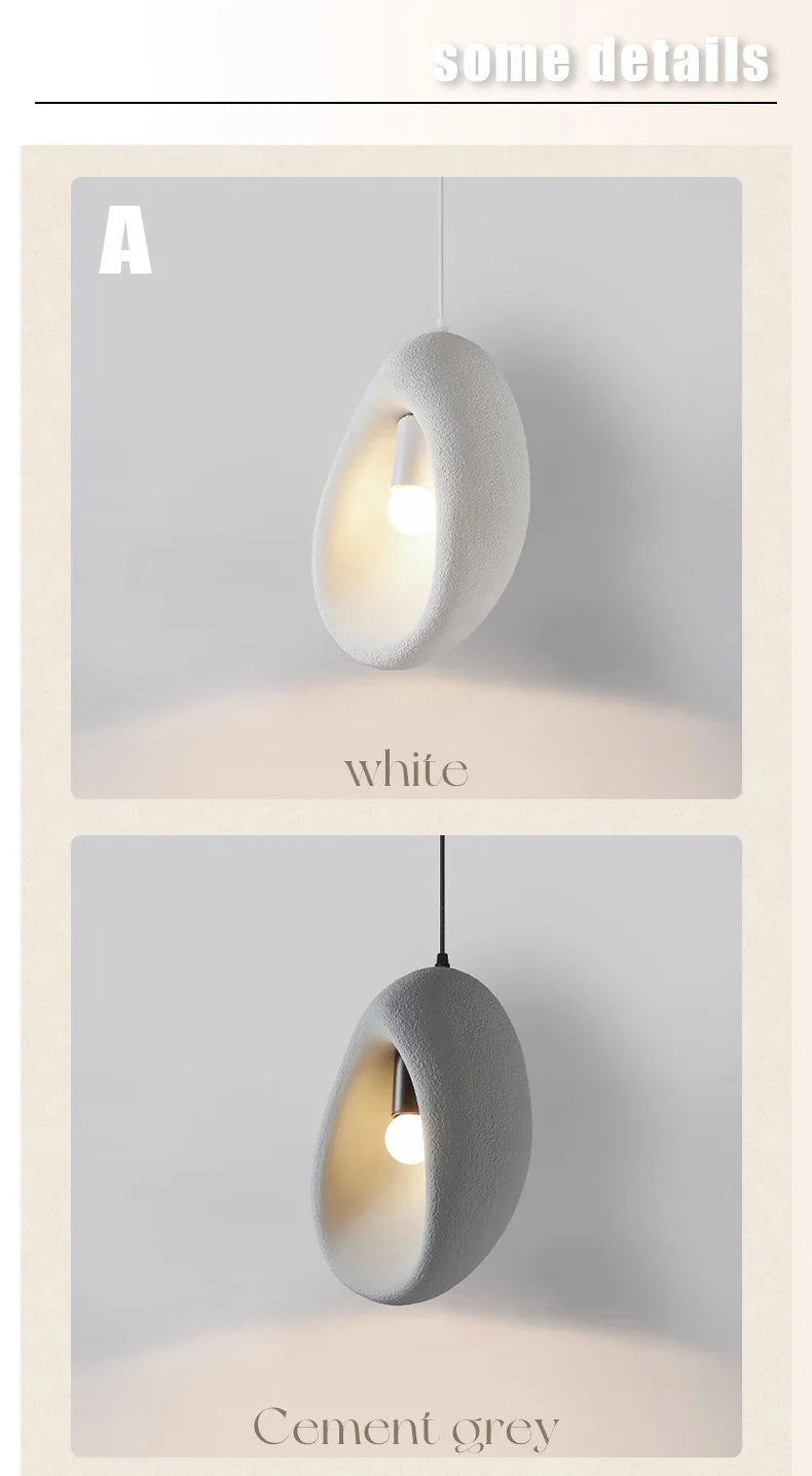 Nordic Villa Stairs Wabi Sabi MC THE BLACK DIAMOND pendant light with E27 LED bulb, featuring a minimalist, rustic design.