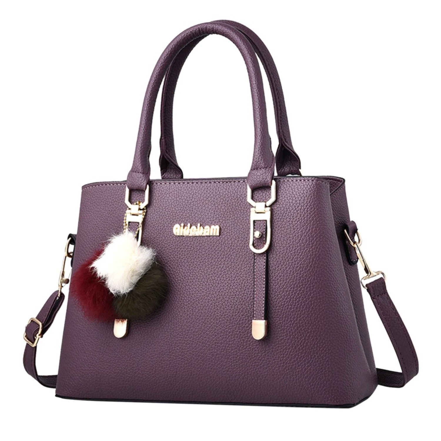 Large capacity leather messenger handbag for women by MC THE BLACK DIAMOND, stylish female bag with spacious interior and sleek design.
