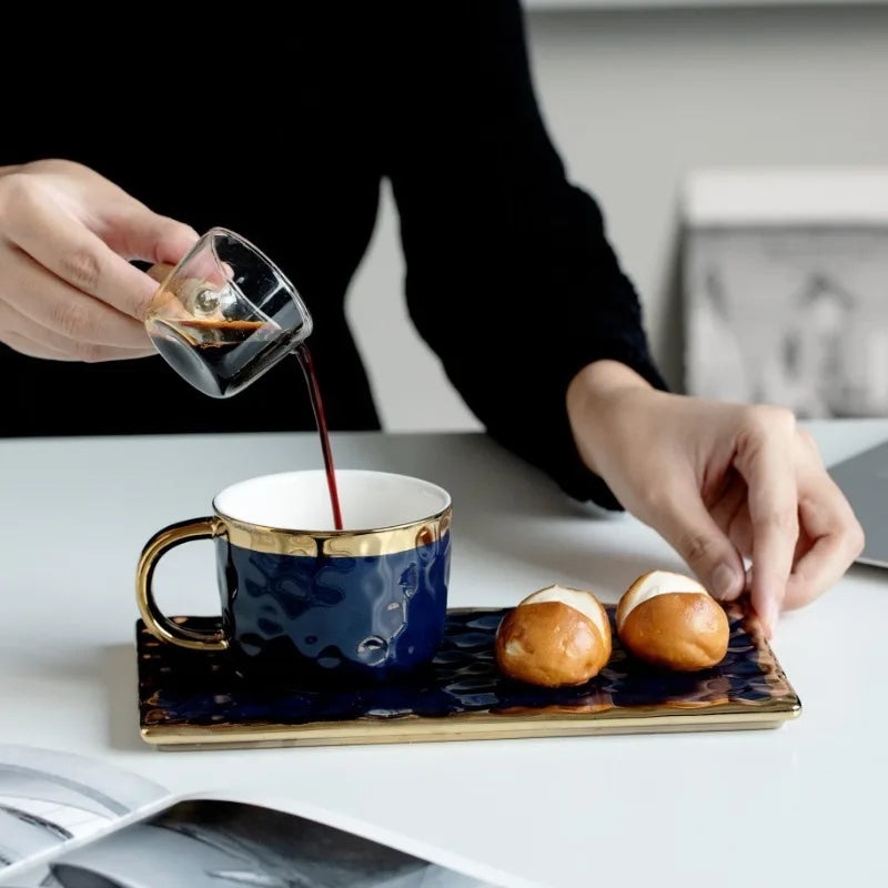 Ceramic coffee cup and matching plate set from 𝕄𝕔 𝕋𝕙𝕖 𝔹𝕝𝕒𝕔𝕜 𝔻𝕚𝕒𝕞𝕠�