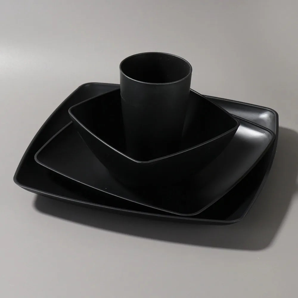 16-piece square plastic dinnerware set by šš ššš š¹šššš š»šššš š