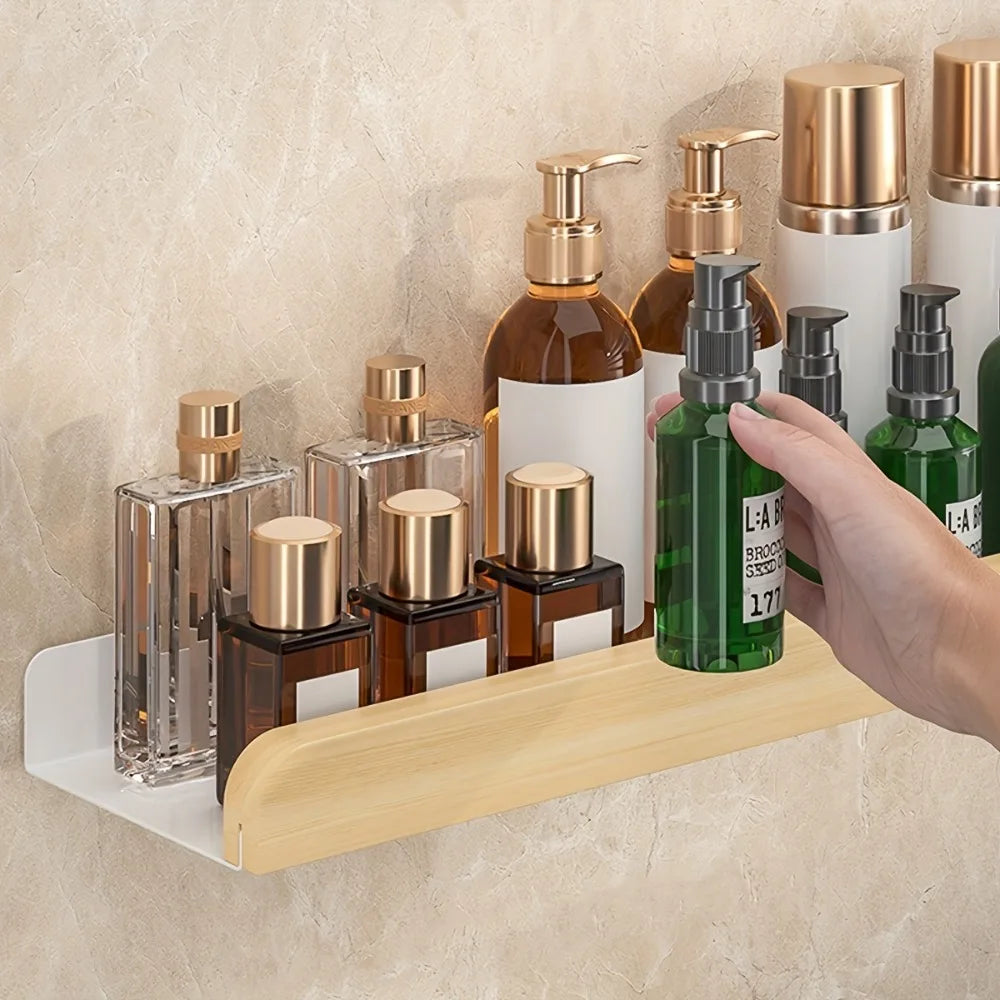 1PC Wall Mounted Shelf No Drilling Bathroom Storage Organizer for Shampoo Home Hotel Use Bathroom Accessories Floating Shelf - https://mohammadcollection.com
