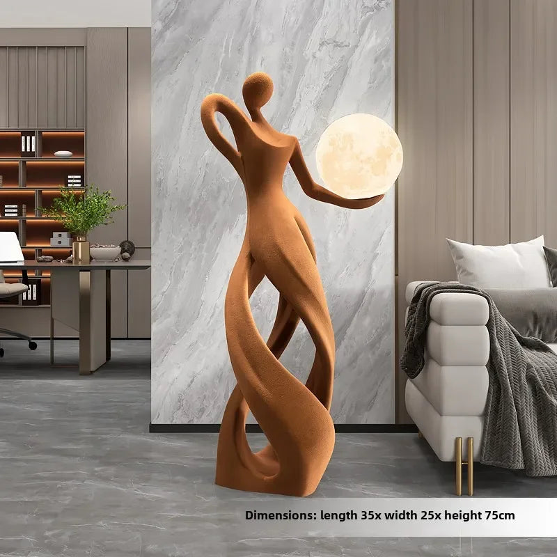 Creative Home Decor Flocking Art Statue Abstract Girl Figure Modern Indoor Luxury Living Room Porch Shine Decoration Sculpture - ๐๐ฎ ๐๐๐ ๐น๐๐๐๐ ๐ป๐๐๐๐ ๐๐