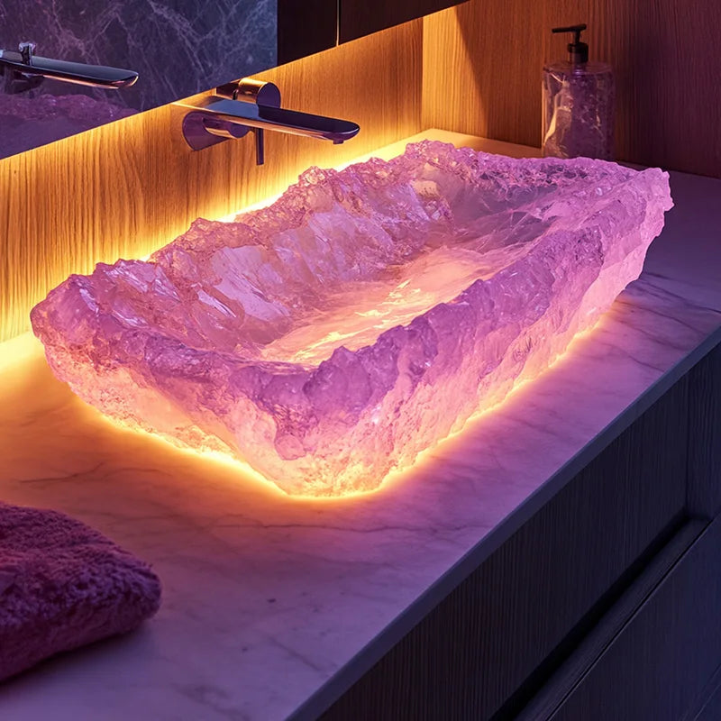 Resin dream crystal stone wash basin by 𝕄𝕔 𝕋𝕙𝕖 𝔹𝕝𝕒𝕔𝕜 𝔻𝕚𝕒𝕞𝕠𝕟