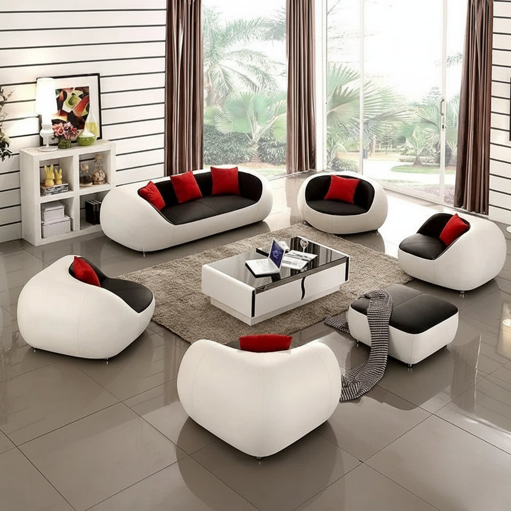 Italian genuine leather couch by MC THE BLACK DIAMOND featuring modern design and top-grade cow leather in a stylish living room setting.