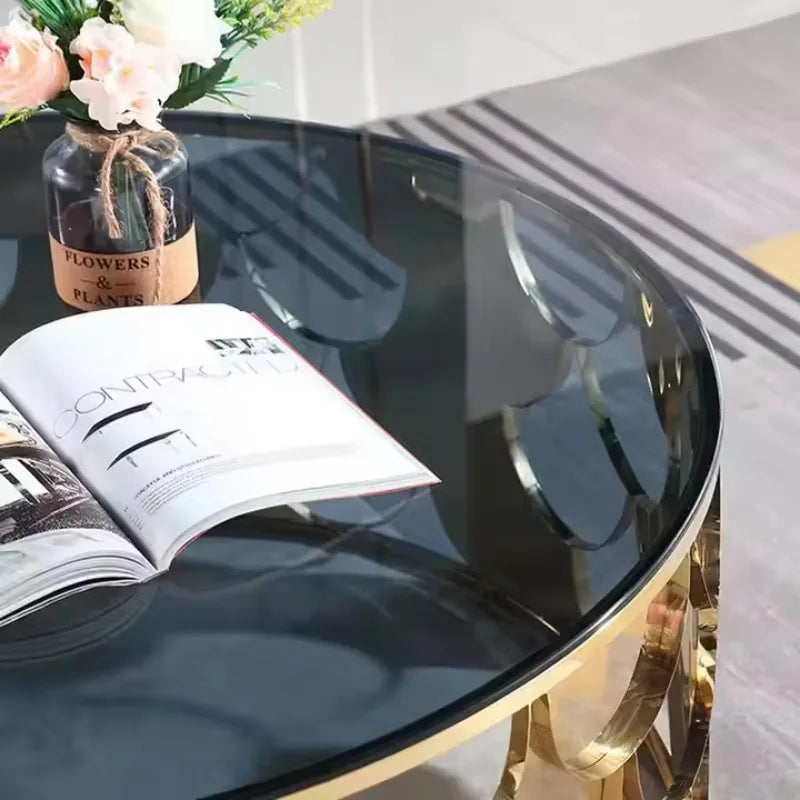 Modern fish scale stainless steel luxury glass coffee table by šš ššš š¹šššš š»šššš ļæ½