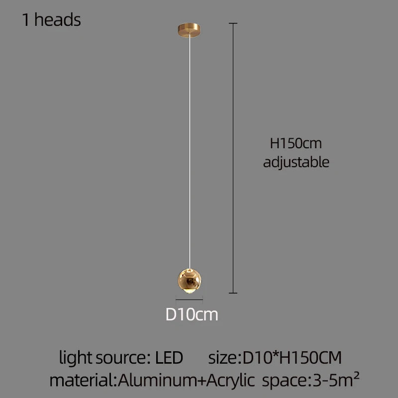 MC Modern LED Staircase Pendant Light Hanging Living Room
