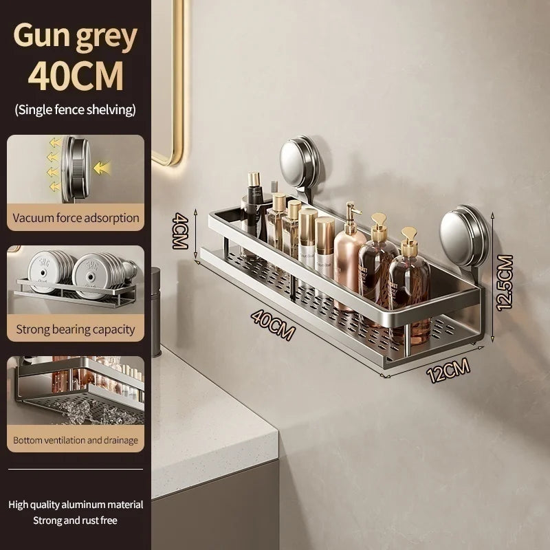 Non-Drill Bathroom Suction Cup Shelves for Washbasin and Vanity Storage - https://mohammadcollection.com