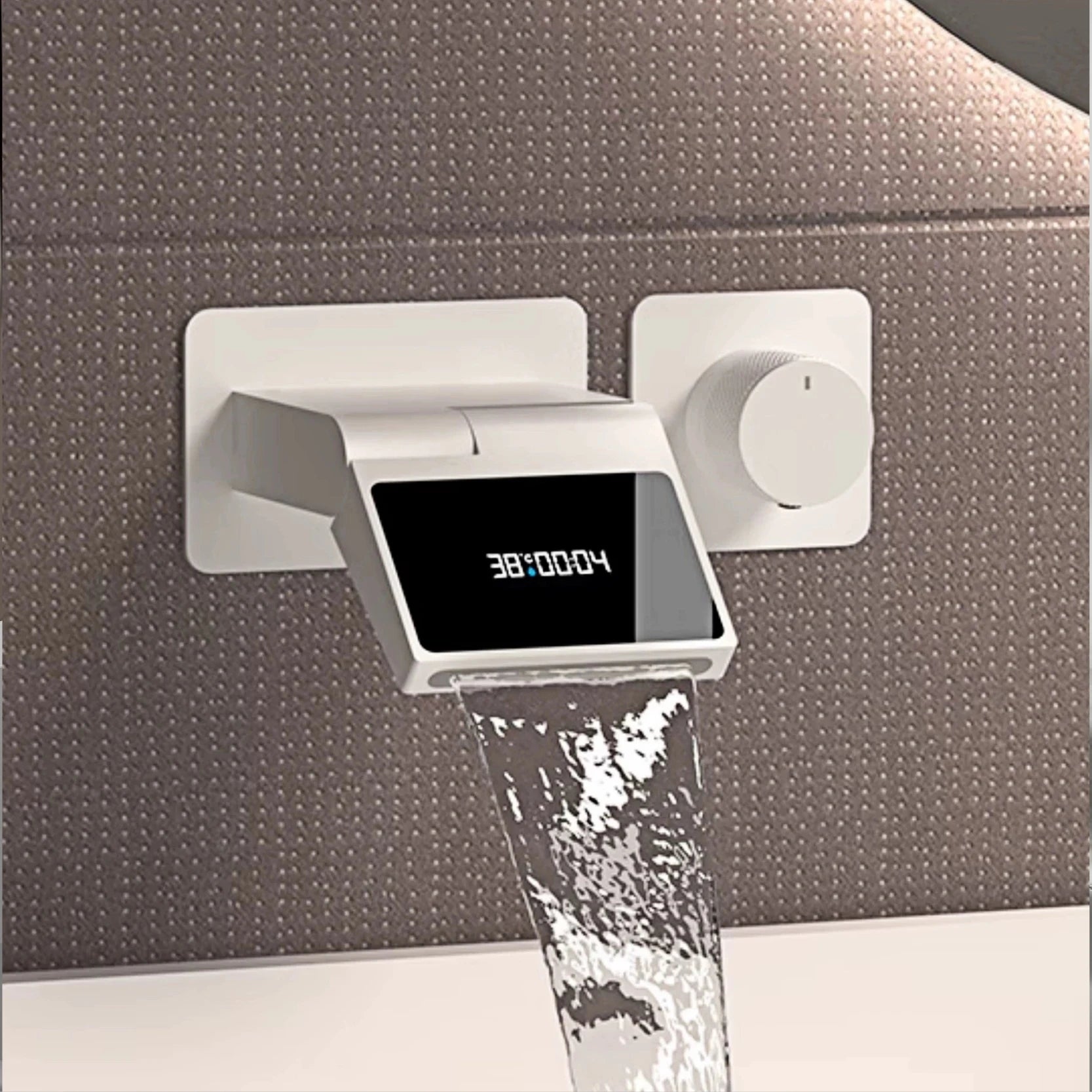 Intelligent black brass bathroom faucet with LED digital display design Hidden single handle cold & hot 2 control wash basin Tap - https://mohammadcollection.com