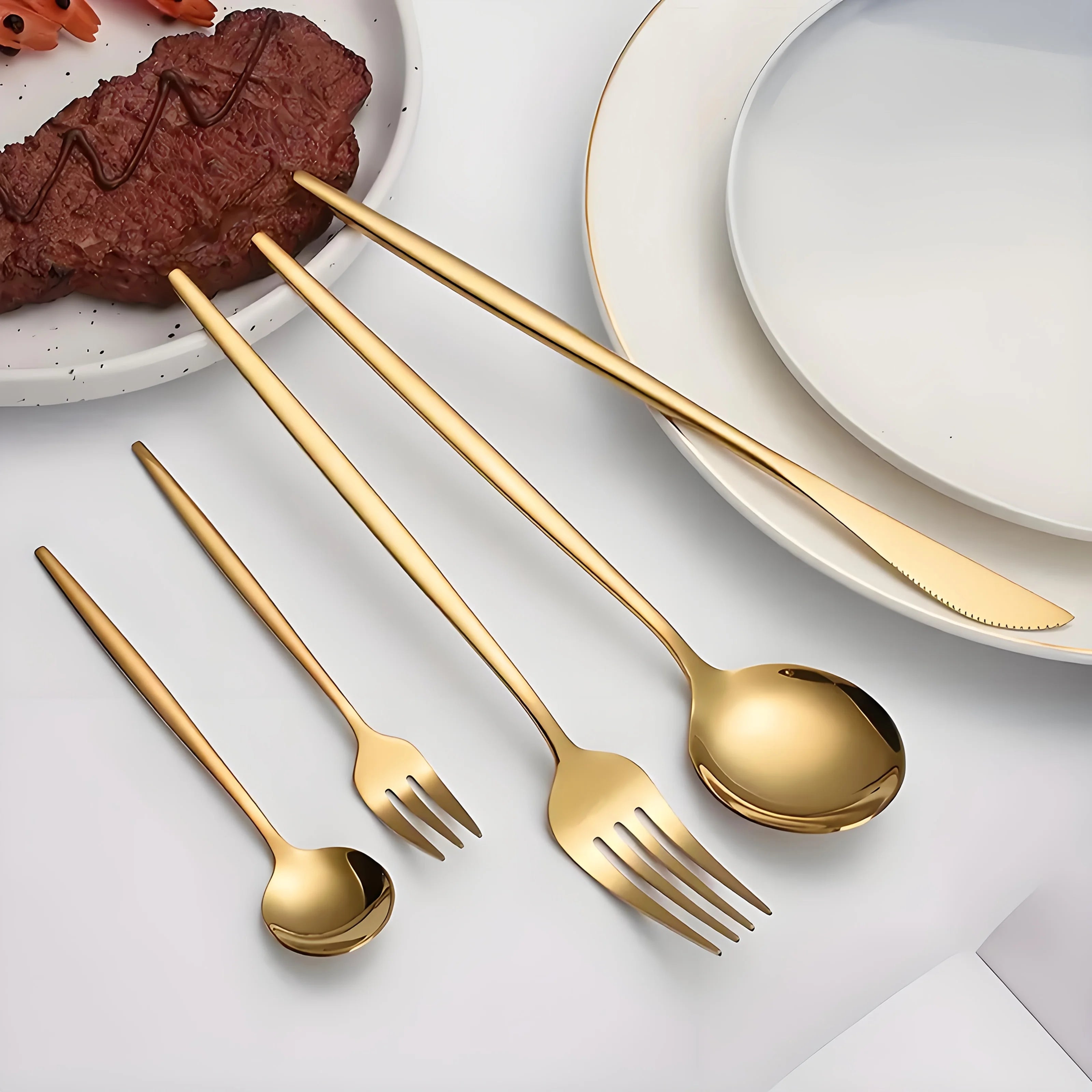 30-piece golden and silver cutlery set by 𝕄𝕔 𝕋𝕙𝕖 𝔹𝕝𝕒𝕔𝕜 𝔻𝕚𝕒𝕞𝕠�