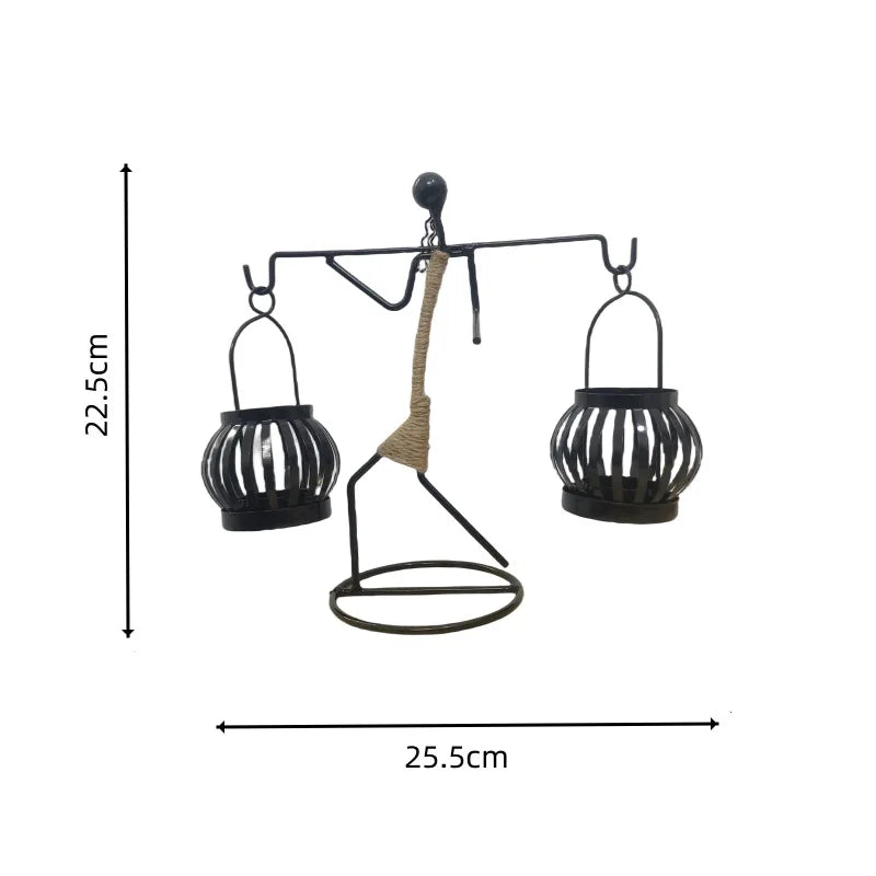 Nordic metal candlestick with abstract character sculpture by ๐๐ฎ ๐๐๐ ๐น๐๐๐๐ ๐ป๐๐๐๐ ๏ฟฝ